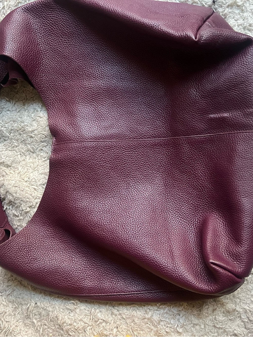 & Other Stories Plum Leather Hobo Shoulder Bag - Picture 7 of 16